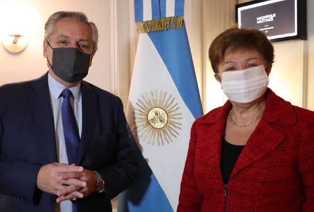 FERNÁNDEZ TRAS EL ENCUENTRO CON LA TITULAR DEL FMI: Hay que encontrar el camino que no postergue más a los argentinos